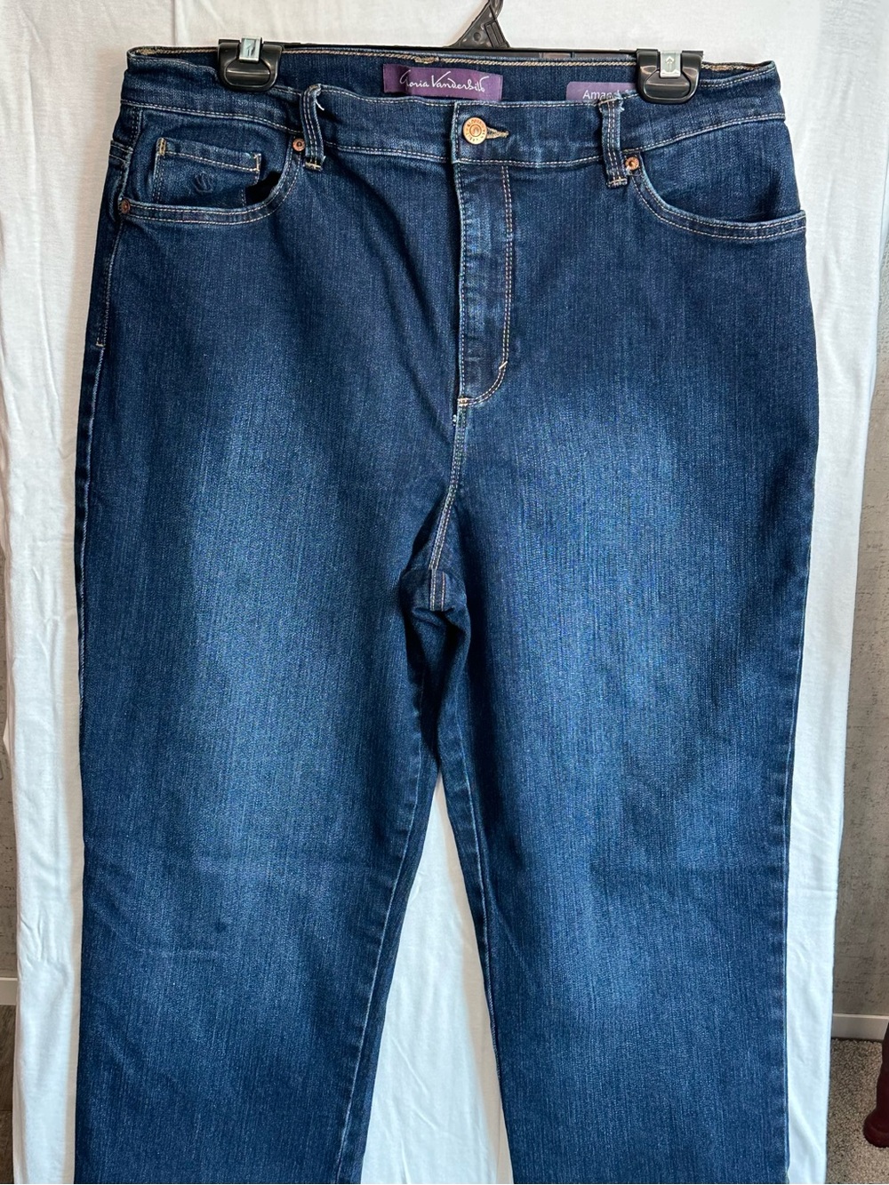 Gloria Vanderbilt Amanda Classic High Rise Tapered Jeans Blue Denim size 14